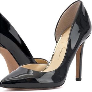 Jessica Simpson Claudette Black Patent Heels Size 7